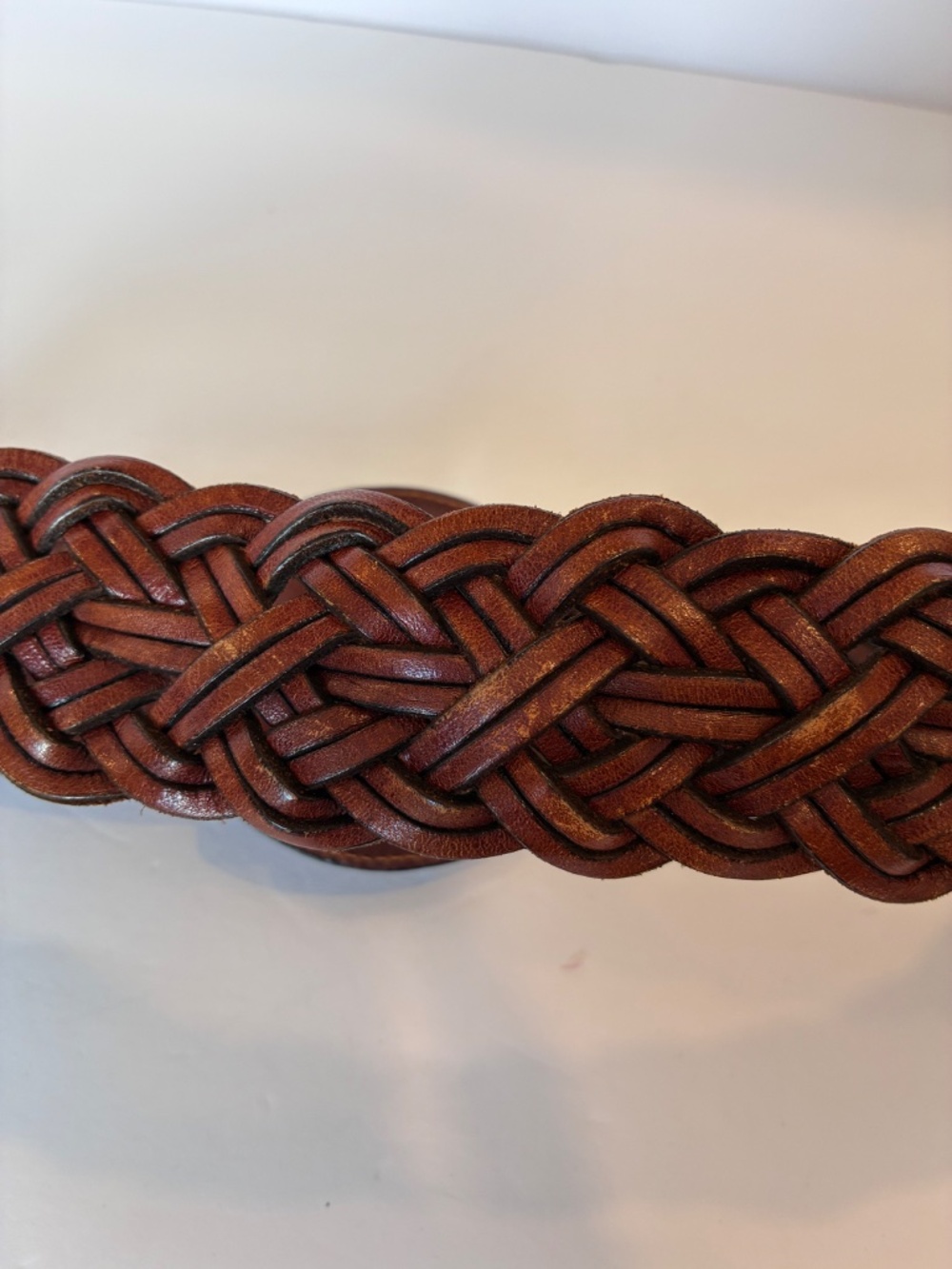 Talbots Genuine Leather Braided Woven Belt Brown Women’s Medium Boho Western - Picture 8 of 11